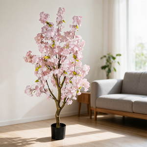 Arbre de <span class=keywords><strong>cerisier</strong></span> artificiel réaliste en gros, toucher naturel, fleur de sakura artificielle en pot pour centre de table de mariage ou de fête - Product Image 5