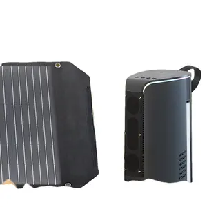 700W 2 in 1 Okitech Multipurpose Portable Power Station With Lifepo4 Battery Built-in Bluetooth 100W Solar Panel