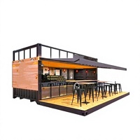 Negozio Container Moderno con Vetrina in Vetro - Caffetteria Mobile Prefabbricata Impermeabile da 20 piedi - Unità Modulare di Lusso per Piazze Commerciali