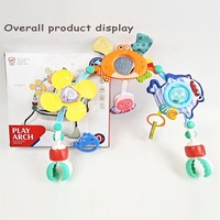 Lit pour bébé Poussette Landau Siège Auto Jouets Arc De Voyage Avec Miroir Et Jouets Suspendus Pour Bébé