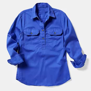 <span class=keywords><strong>Chemise</strong></span> de travail en sergé de coton épais pour homme, à demi-boutonnage, durable, style <span class=keywords><strong>cargo</strong></span> d'été <span class=keywords><strong>avec</strong></span> broderie - Product Image 4