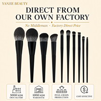 Ensemble de pinceaux de maquillage à marque privée, couleur et logo personnalisés, vente en gros d'usine avec faible MOQ, échantillon gratuit