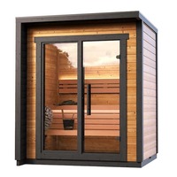 Sauna de infrarrojos portátil KLAFIN para 3 personas, con panel de control de madera maciza, para interiores/exteriores, con bañera de hidromasaje.