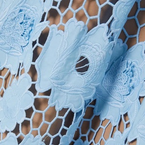 <span class=keywords><strong>Elegante</strong></span> Abito Lungo Casual Blu Cielo con Fiori Traforati, <span class=keywords><strong>Vestito</strong></span> Sexy da Donna con Scollo a O - Product Image 4