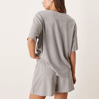 Pyjama en coton biologique pour femmes Ensemble T-shirt et short Pyjama Ensemble Vêtements de nuit pour femmes Jersey durable Vêtements pour femmes Vêtements de détente