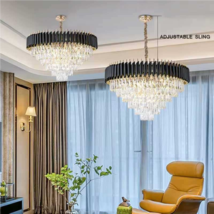 <span class=keywords><strong>Lampadario</strong></span> di Lusso Nordico Rotondo in Metallo <span class=keywords><strong>Rustico</strong></span> TOGETHER con Cristalli Moderni a Led, Luce a Sospensione da Soffitto per Soggiorno e Hotel - Product Image 3