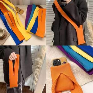 IDEA GIFT Étui de téléphone portable en polyester tricoté personnalisé, style long ou court, sac de téléphone écologique, sac bandoulière de voyage, pochette pour téléphone - Product Image 6