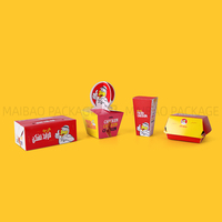 Emballage alimentaire personnalisé Boîte à emporter pour frites Boîtes à burger jetables pour poulet frit Boîtes d'emballage en papier pour frites et chips