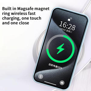 جراب هاتف مغناطيسي من السيليكون السائل للجنسين Apple 16 لهاتف iPhone 15 Pro ومتوافق مع iPhone 14 و <span class=keywords><strong>13</strong></span>، منتج مطاطي بفتحة عدسة كبيرة - Product Image 3