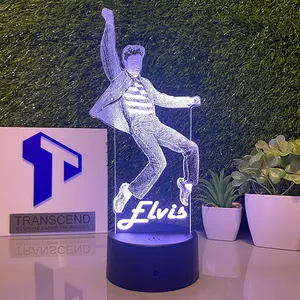 Elvis Custom Personal isierte Mini LED Lampe Kristall Material Nachtlicht für Kinder LED-Zeichen für Kinderzimmer Dekor