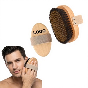 Cepillo Corporal de Madera con Logotipo Personalizado, Bolsas de Cordón Personalizadas, Cepillos Corporales Exfoliantes de Cobre de Alta Calidad, Cepillo Corporal para Uso en Seco - Product Image 1