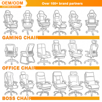 Chaises de jeu pour ordinateur, design ergonomique, hauteur réglable, base en nylon durable, pour le bureau à domicile