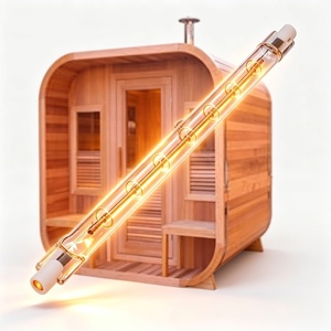 Lampe chauffante infrarouge <span class=keywords><strong>halogène</strong></span> 285 mm 300 W, élément chauffant en verre de quartz, <span class=keywords><strong>tube</strong></span> infrarouge à ondes courtes pour sauna domestique - Product Image 2