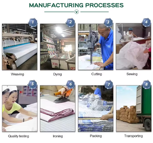 Chất Lượng Cao Cấp Bền Thân Thiện Với Môi Seersucker Ren Bốn Mảnh Bộ Đồ Giường Đặt Rắn Màu Nhuộm Có Thể Giặt Ruffles Tất Cả Các Mùa Sử Dụng - Product Image 5