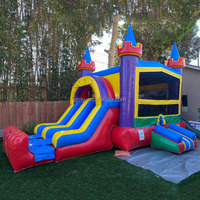 GMY Gonflables Double Toboggan Château gonflable Combo Gonfiabili Château Gonflable Professionnel Maison gonflable Toboggan aquatique pour enfants