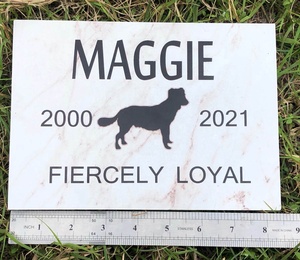 Personalizzato Inciso Ardesia Piatto Della Resina di Pietra Del Cuore Pet Memoriale Grave Marcatore Placca - Product Image 6