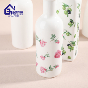 Bouteilles en verre transparent pour huile et vinaigre, 350 ml, style classique, pour fêtes, logo personnalisé acceptable, blanc moucheté, vente en gros à prix réduit - Product Image 6
