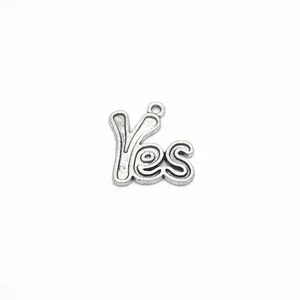 Zinc Alloy Metal Antique Silver Antique Bronze Letter YES NO Designer Charms For Diy Bracelets Jewelry Making Bulk