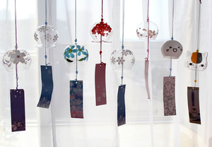 Carillons à vent <span class=keywords><strong>en</strong></span> <span class=keywords><strong>verre</strong></span> faits à la main au Japon 7*7CM et carillons à vent peints à la main avec des fleurs de cerisier Décoration d'intérieur créative et cadeaux - Product Image 3