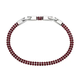76760 xuping new arrival white gold red zircon special lock hand chain bracelet for women
