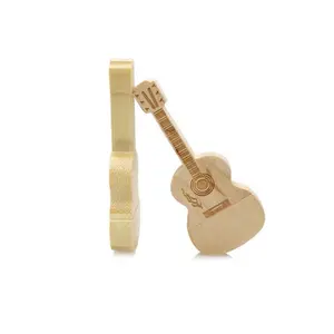 Customize Laser Engraving Logo USB Wood 2.0 4GB 8GB Wooden Guitar USB Flash Drive 16GB For Wedding Gift