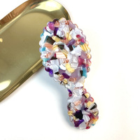 YJL haute qualité mignon dentelle bord conception acétate brosse à cheveux douce dame Logo/couleur personnalisé Portable brosse de Massage brosse de Style coréen
