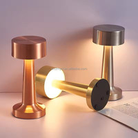 Interrupteur tactile Dimmable Rétro Lampe De Table En Métal Rechargeable Sans Fil Veilleuses pour Restaurant Café Chambre Lampes De Table