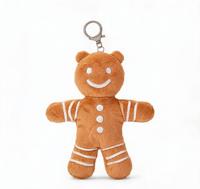 Porte-clés en peluche personnalisé, adorable bonhomme en pain d'épices, jouet en peluche, design personnalisé, pendentif en peluche de Noël pour cadeau promotionnel