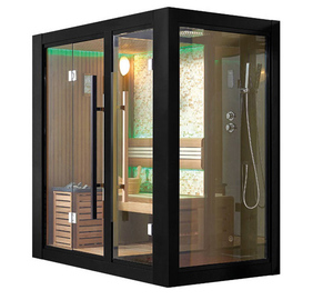 Sauna de <span class=keywords><strong>vapor</strong></span> portátil para interiores de madera maciza de cedro rojo para 4 personas con <span class=keywords><strong>baño</strong></span> de <span class=keywords><strong>vapor</strong></span> húmedo - Product Image 1
