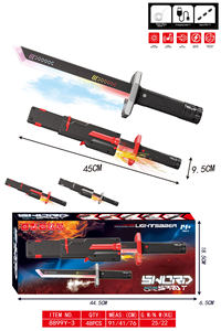 Sabre laser simulé avec étincelles, flamme, jet de flammes, épée <span class=keywords><strong>lumineuse</strong></span> colorée, jouet lumineux - Product Image 5