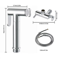 Kit de pulvérisateur mural double fonction moderne pour salle de bain, en laiton haut de gamme, douchette bidet, pulvérisateur de toilette à main, chrome, écologique