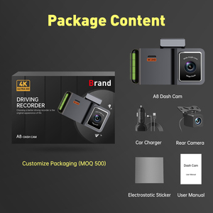 Bán buôn 3.0 inch IPS màn hình ống kính kép Dash máy ảnh với 4K + 1080P WIFI GPS phía sau xem gương hộp đen xe 1-năm bảo hành - Product Image 4