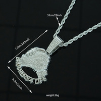 Collier pendentif lettre Hip Hop en alliage, style punk américain vintage, pour hommes et femmes, accessoires
