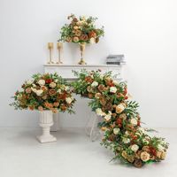 Arche florale artificielle marron style automne pour décoration de scène de mariage et événements, arrangement floral artificiel