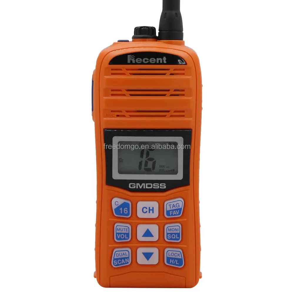 Radio bidireccional GMDSS VHF de 3W, teléfono IPX7, walkie-talkie resistente al agua, función de escaneo automático
