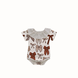 Nouvelle Combinaison Populaire pour Fillettes, Motif Personnalisé, Manches Courtes Décontractées, Body à Volants pour Enfants - Product Image 2