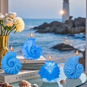 Molde de silicona para velas con forma de concha, 4 estilos, para velas aromáticas, jabón, yeso, resina, decoración del hogar, venta al por mayor - Product Image 2