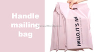 Sac d'expédition en poly recyclé blanc biodégradable imprimé de logo personnalisé sac d'expédition d'emballage de vêtements express avec poignée