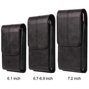 Sac banane vintage unisexe en cuir Crazy Horse Boshiho, petit sac de téléphone décontracté pour homme, style hip-hop, avec boucle de ceinture - Product Image 2