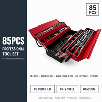 Jeu de clés à cliquet en acier pour réparation automobile et moto, 85 pièces, OEM, avec tournevis et outils combinés