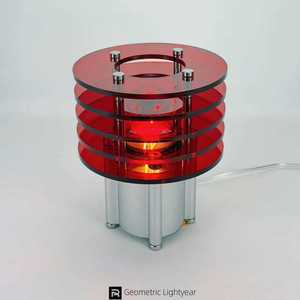 Lampe de bureau LED en verre rouge avec commande tactile, alimentation secteur, lampe de table moderne pour chambre et hôtel - Product Image 1