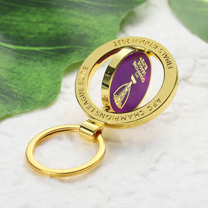 Alliage de zinc chaud Llaveros Personalizados Logo personnalisé porte-clés filature plaqué or porte-clés rotatifs en gros avec ensachage - Product Image 3