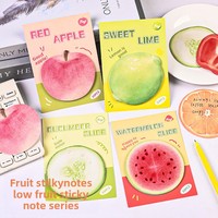 Bloc-notes adhésifs créatifs en forme de fruits, autocollants mignons pour messages, papeterie pour l'école, le bureau, le journal, le planificateur, la papeterie pour étudiants