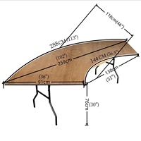 Table à manger pliante en contreplaqué de 366 cm en forme d'anneau, panneau en bois, mobilier moderne pour hall d'hôtel