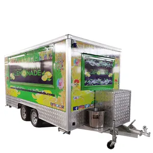 China food trailers small caravan 304 Stainless Steel kiosk food trucks for sale mobile trailers street food car