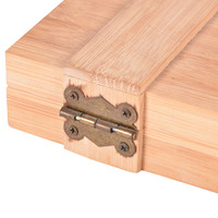Boîte Cadeau Artisanale en Bois de Pin Naturel KSA Jeddah Season avec Charnière et Loquet Métallique Antique, Non Finie, pour Rangement de Dattes et Aliments