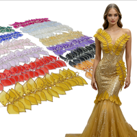 Appliques en fil métallique 3D faites à la main, ornées de strass colorés, de feuilles et de perles de cristal, pour robes de mariée et de bal