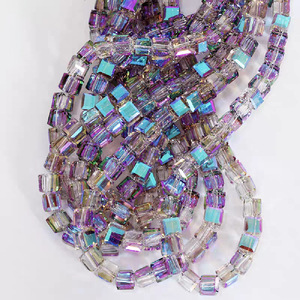 Crystal Sugar <b>Cube</b> Glass Beads 8mm Square Loose Beads For Jewelry Making - Product Image 1