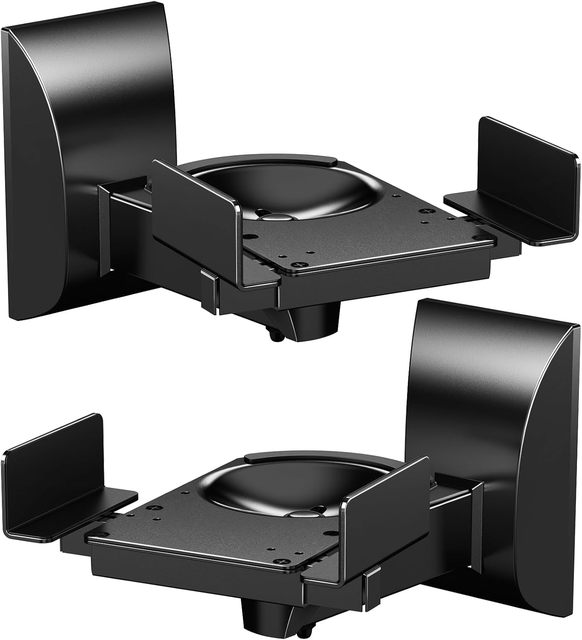 Speaker Wall Mount Adjustable Universal Side Clamping Speaker Shelf for Large Surrounding Sound Speakers Mail Order Pack