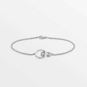 Marchio <span class=keywords><strong>di</strong></span> gioielli <span class=keywords><strong>di</strong></span> design in acciaio al titanio doppio anello Charm bracciale moda <span class=keywords><strong>donna</strong></span> - Product Image 3